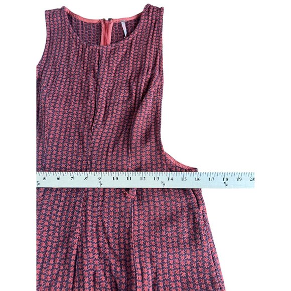 Free People Mod Mini Romper Playsuit Red & Black Sleeveless Women’s Size 10 - Picture 7 of 14